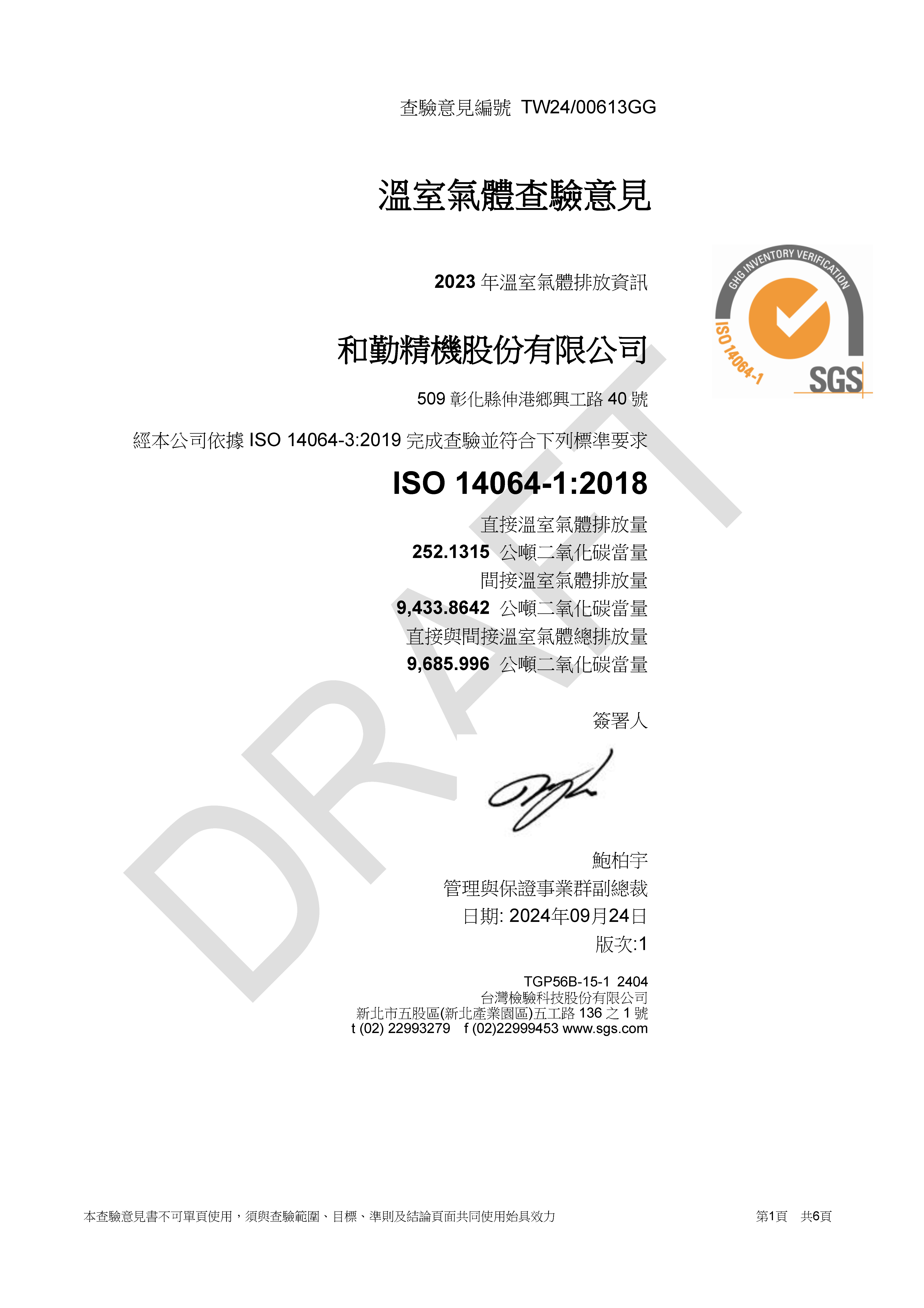 CFTC ISO 14064-1 Assurance Statement