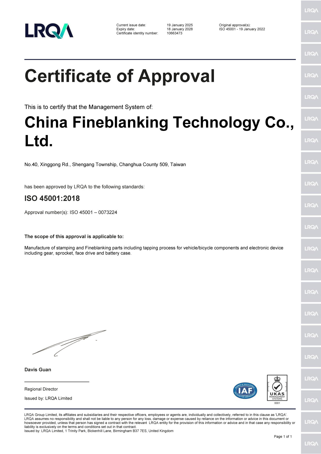 CFTC ISO 45001 Occupational Health and Safety Management System